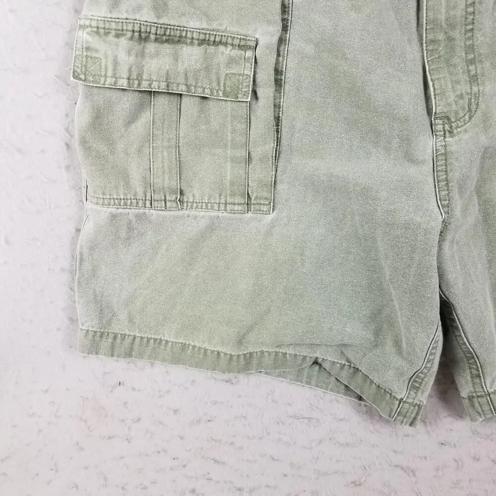 Weekender Cargo Shorts Mens 42 Green‎ Elastic Waist Cotton Pockets Style MOS9760